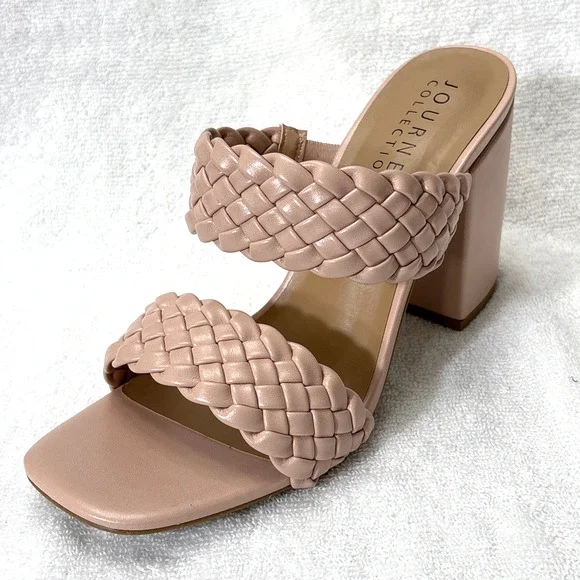 W593 Journee Pink Melissa Block Heel Dress Sandals - Size 10 M - Picture 2 of 5